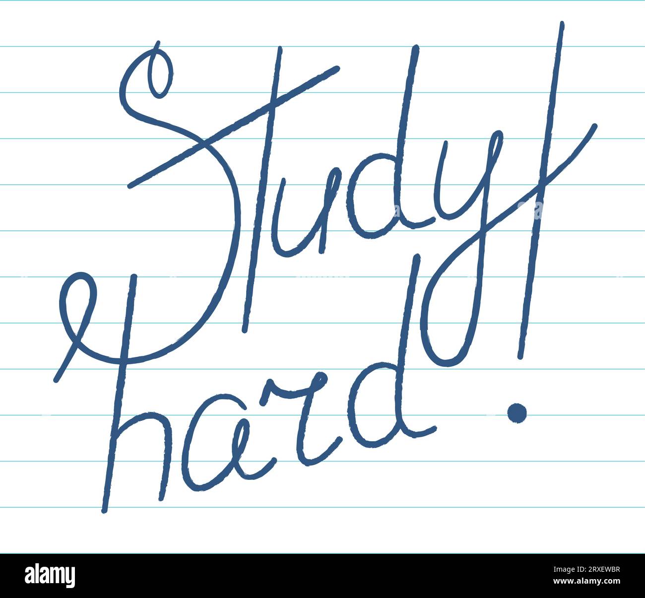 Lettere disegnate a mano con parole Studio duro Illustrazione Vettoriale