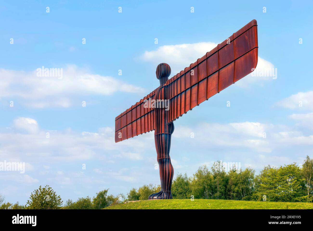 La scultura Angel più grande del mondo: Angel of the North a Tyne and Wear, Inghilterra, Regno Unito Foto Stock