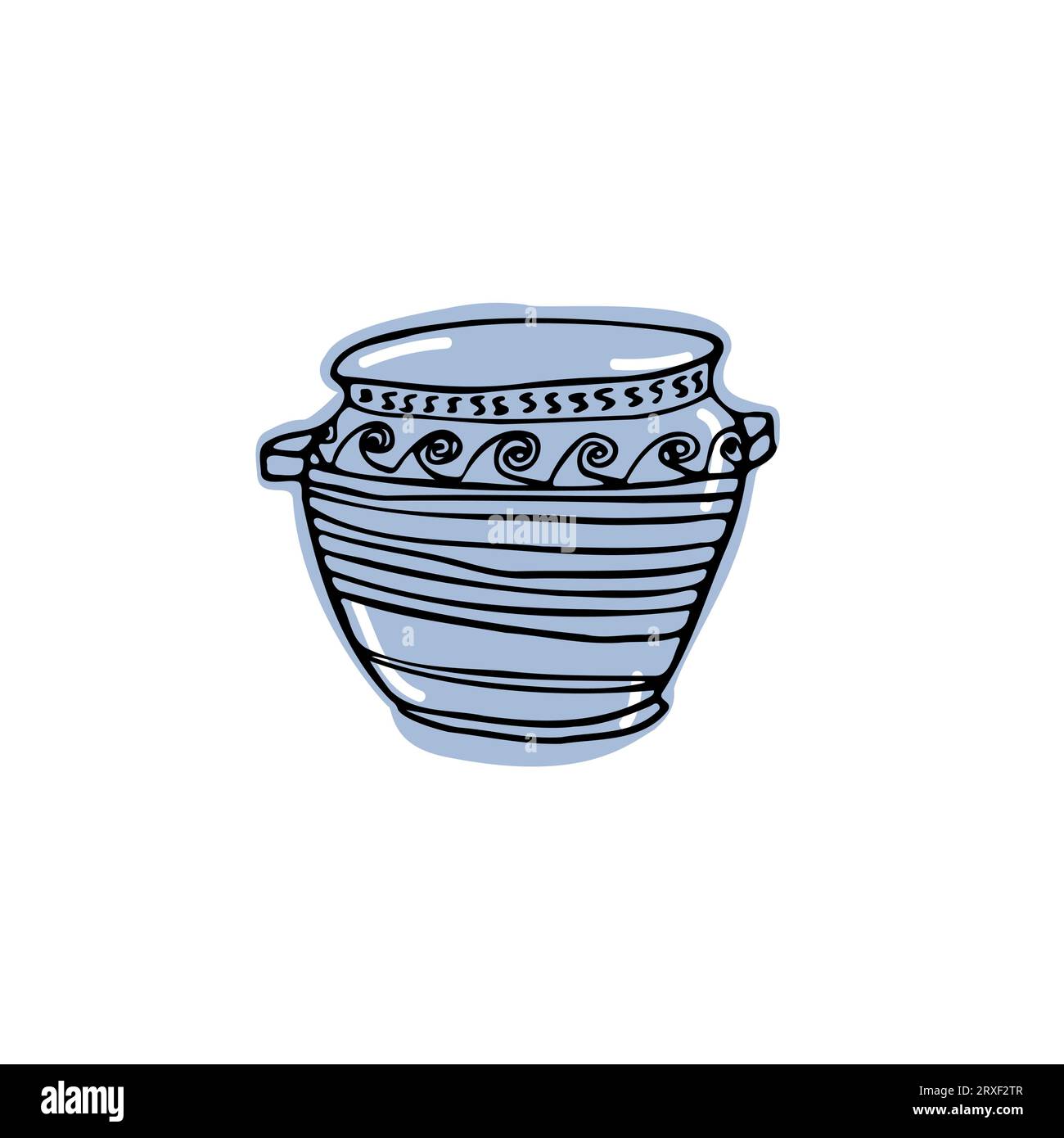 Illustrazione alla moda dell'antico vaso greco Doodle Illustrazione Vettoriale
