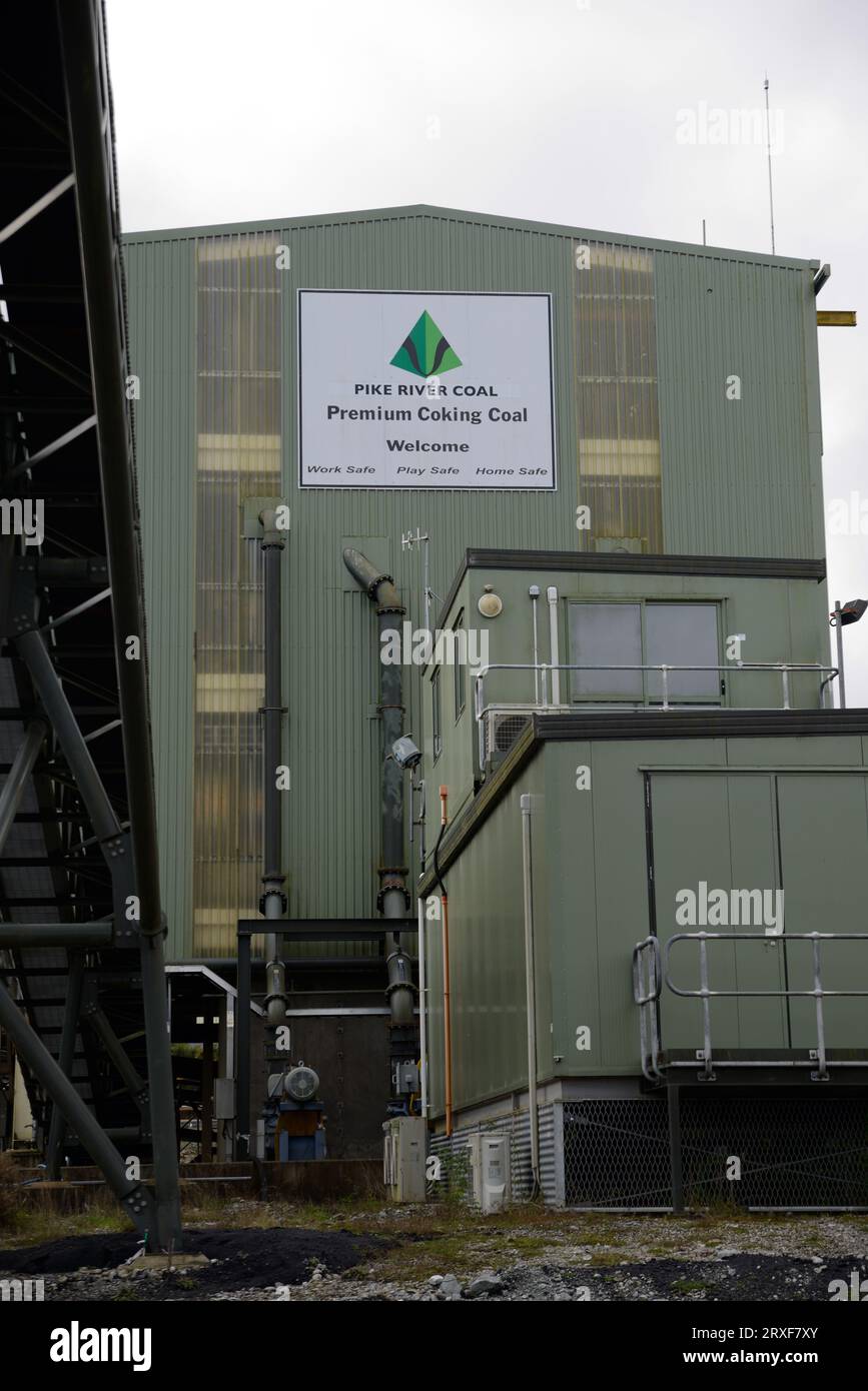 GREYMOUTH, NUOVA ZELANDA, circa 2010: Impianto di lavaggio del carbone presso la miniera di carbone di Pike River, circa 2010 vicino a Greymouth, nuova Zelanda, Foto Stock