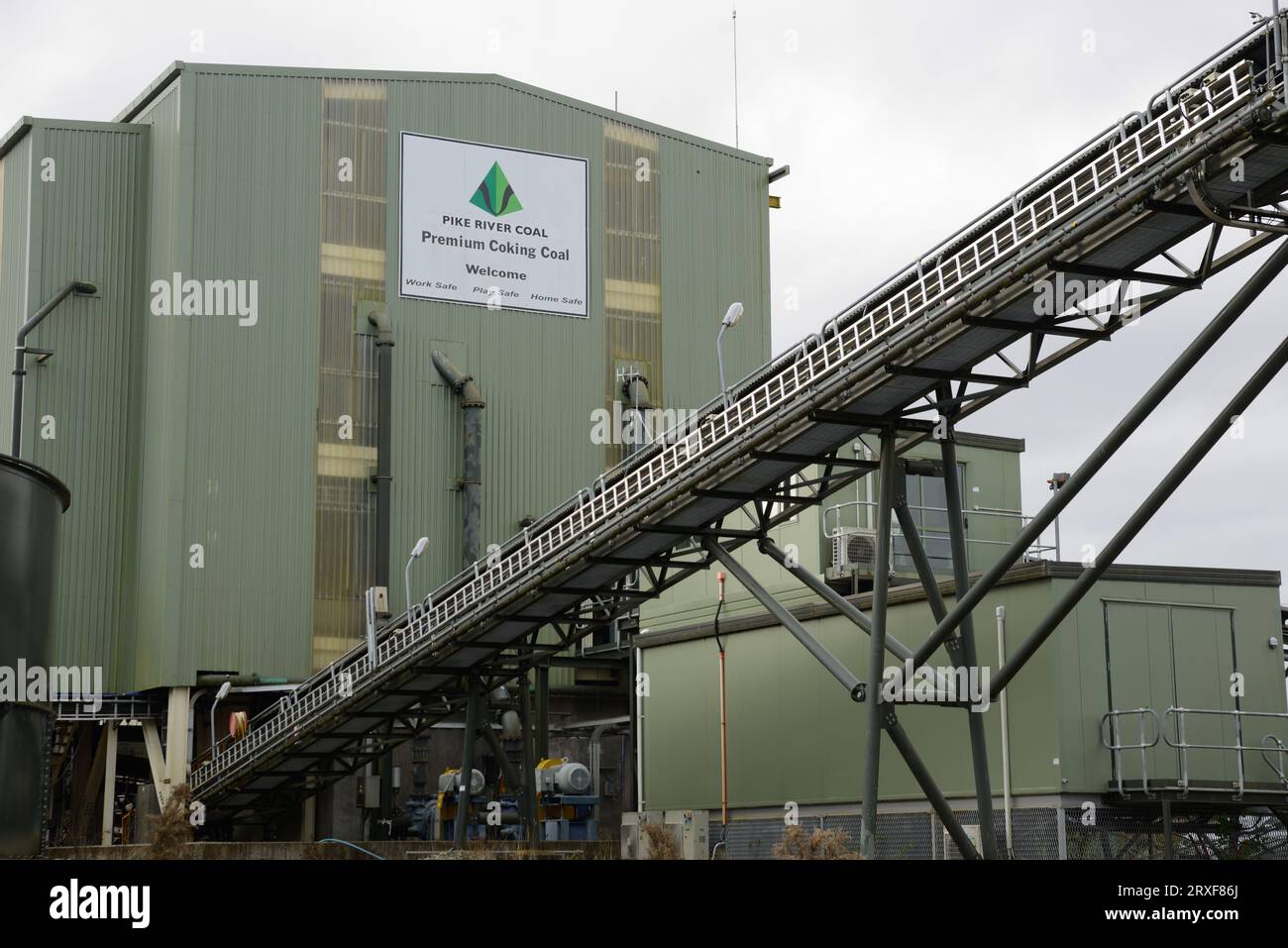 GREYMOUTH, NUOVA ZELANDA, circa 2010: Impianto di lavaggio del carbone presso la miniera di carbone di Pike River, circa 2010 vicino a Greymouth, nuova Zelanda, Foto Stock