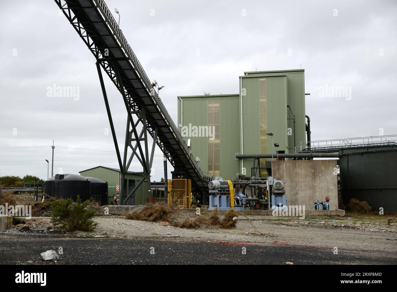 GREYMOUTH, NUOVA ZELANDA, circa 2010: Impianto di lavaggio del carbone presso la miniera sotterranea di carbone di Pike River, circa 2010 vicino a Greymouth, nuova Zelanda, Foto Stock