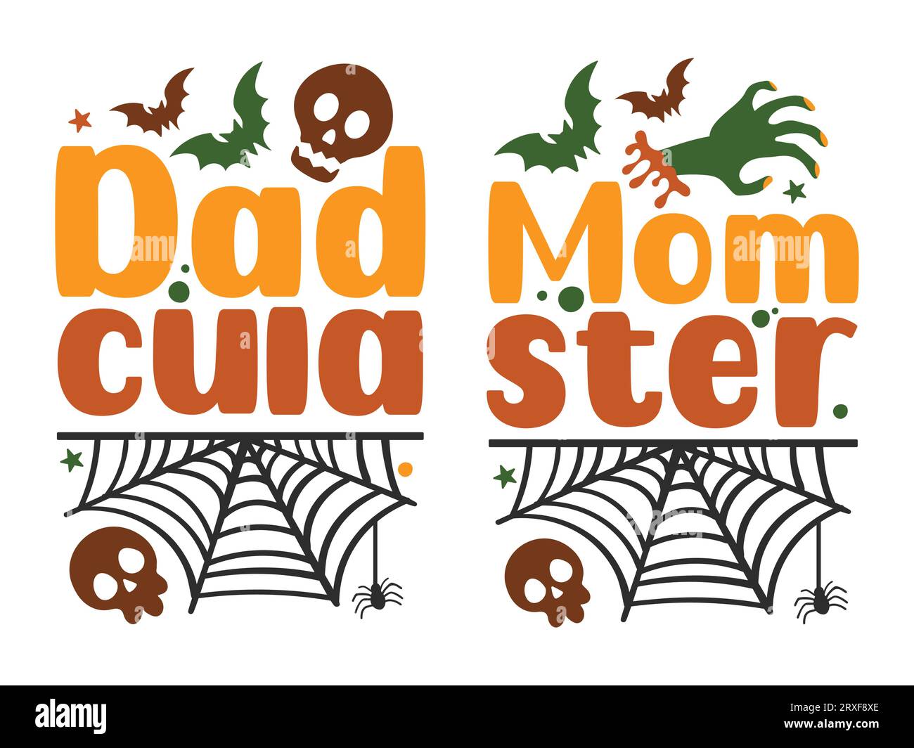 Set di citazioni letterarie di Halloween con zucche, cappello da strega, ragnatela e pipistrelli. Illustrazione vettoriale Illustrazione Vettoriale