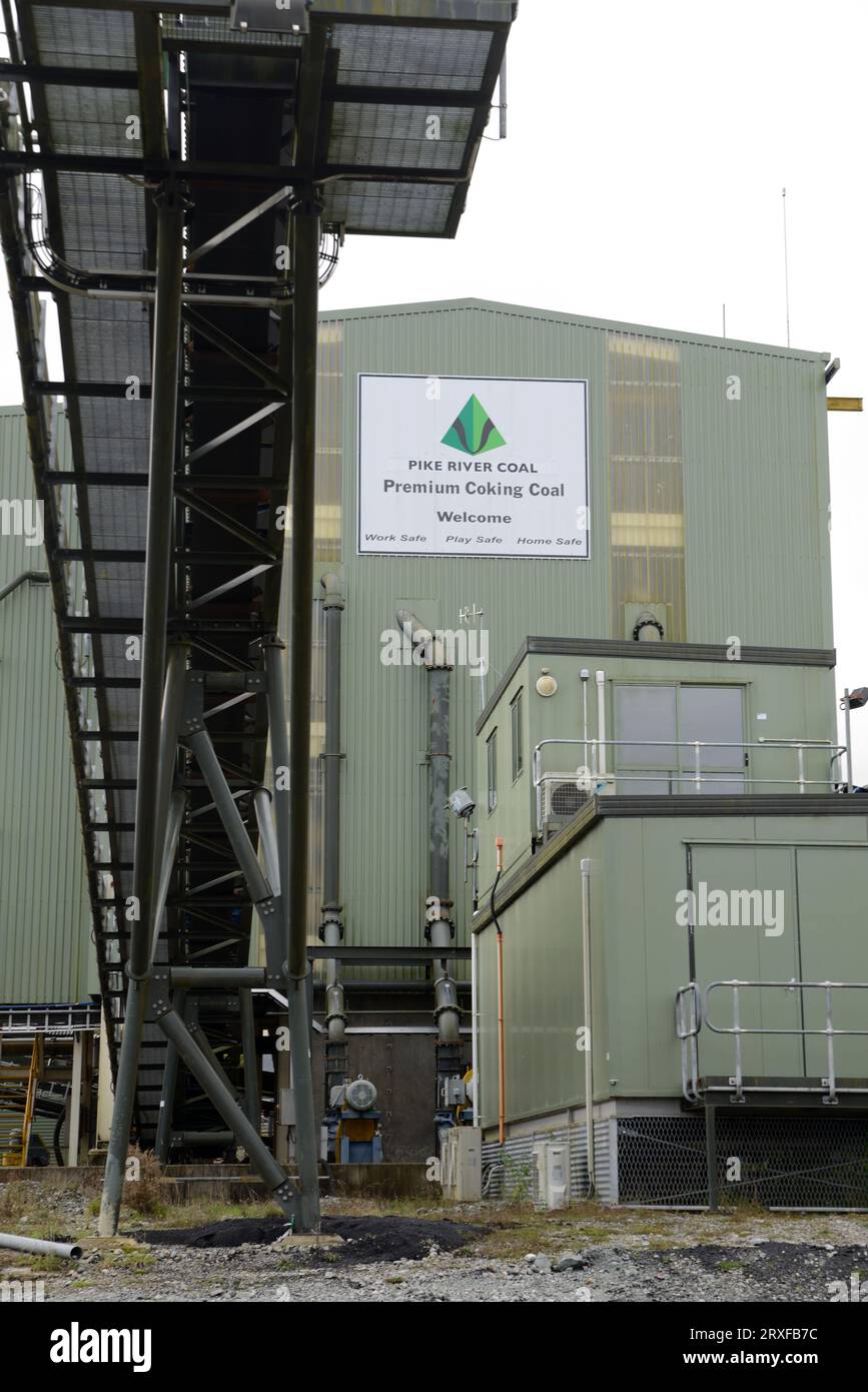 GREYMOUTH, NUOVA ZELANDA, circa 2010: Impianto di lavaggio del carbone presso la miniera di carbone di Pike River, circa 2010 vicino a Greymouth, nuova Zelanda, Foto Stock