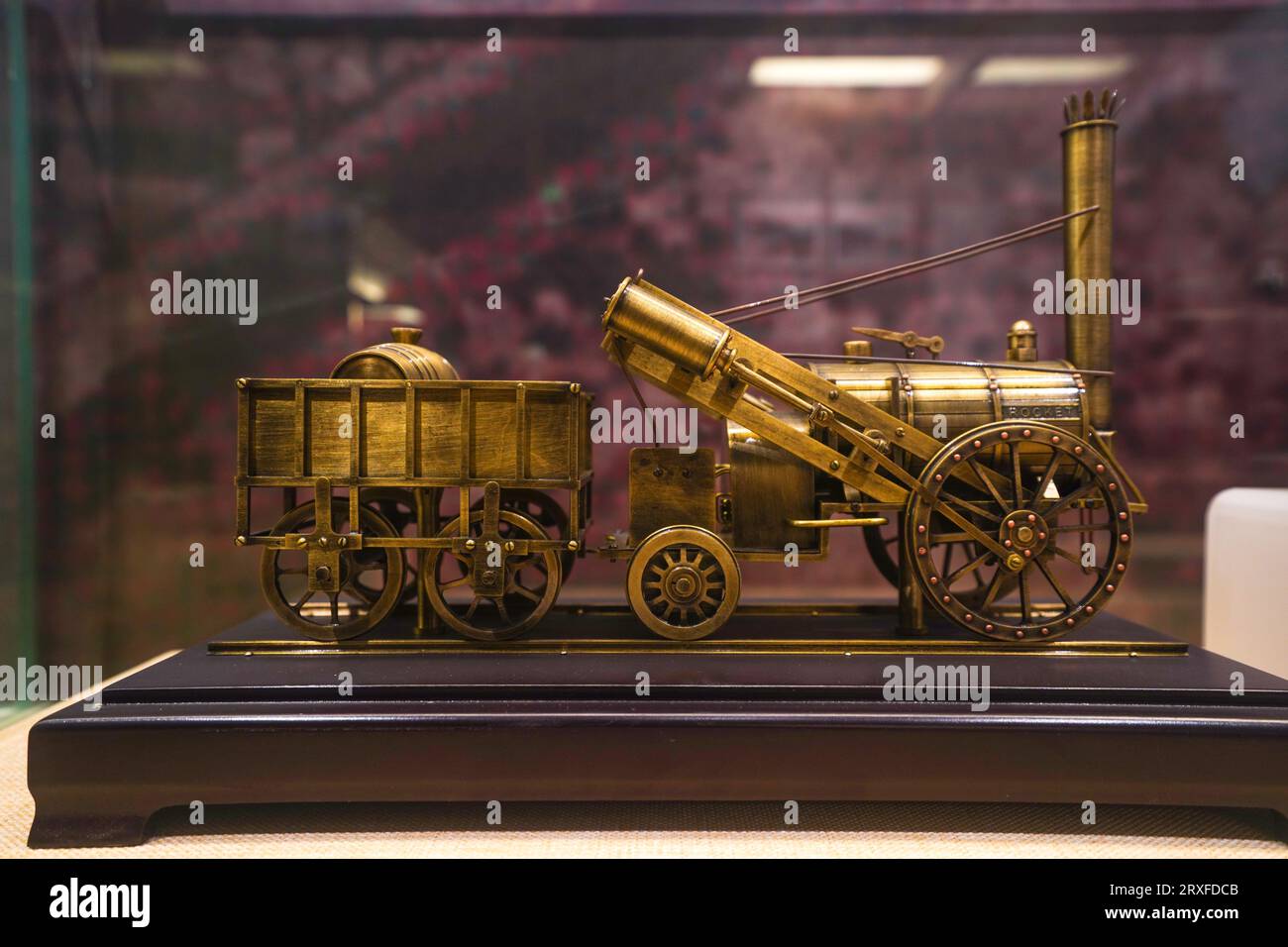 Pechino Cina, 21 febbraio 2023: Modello di locomotiva a vapore dei musei ferroviari cinesi a Pechino. Foto Stock