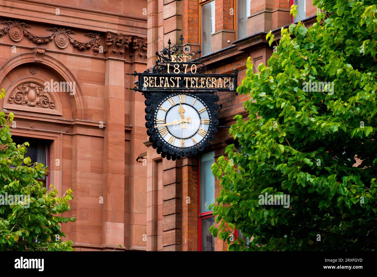 Il Belfast Telegraph ha occupato il suo edificio a quattro piani sulla Royal Avenue per circa 130 anni. Da quando si è trasferito a County Down. Foto Stock