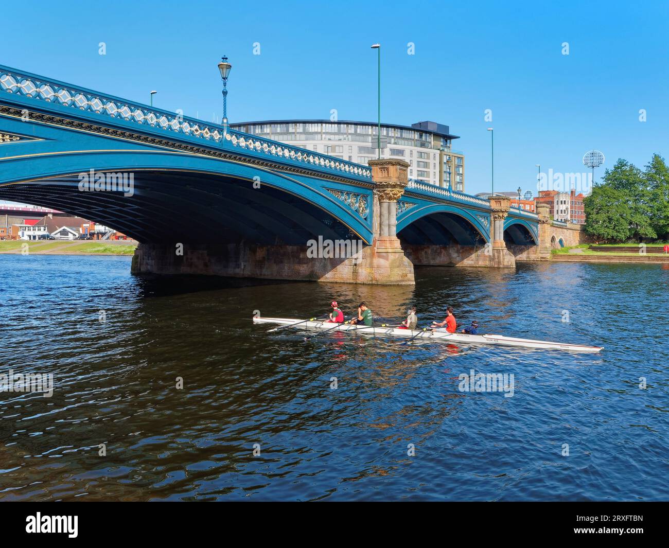 Regno Unito, Nottingham, Trent Bridge e River Trent Foto Stock