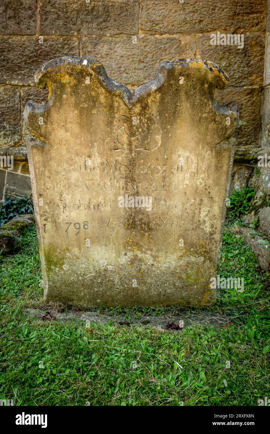 Battaglia, 15 settembre 2023: La lapide di Isaac Ingall, morto all'età di 120 anni Foto Stock