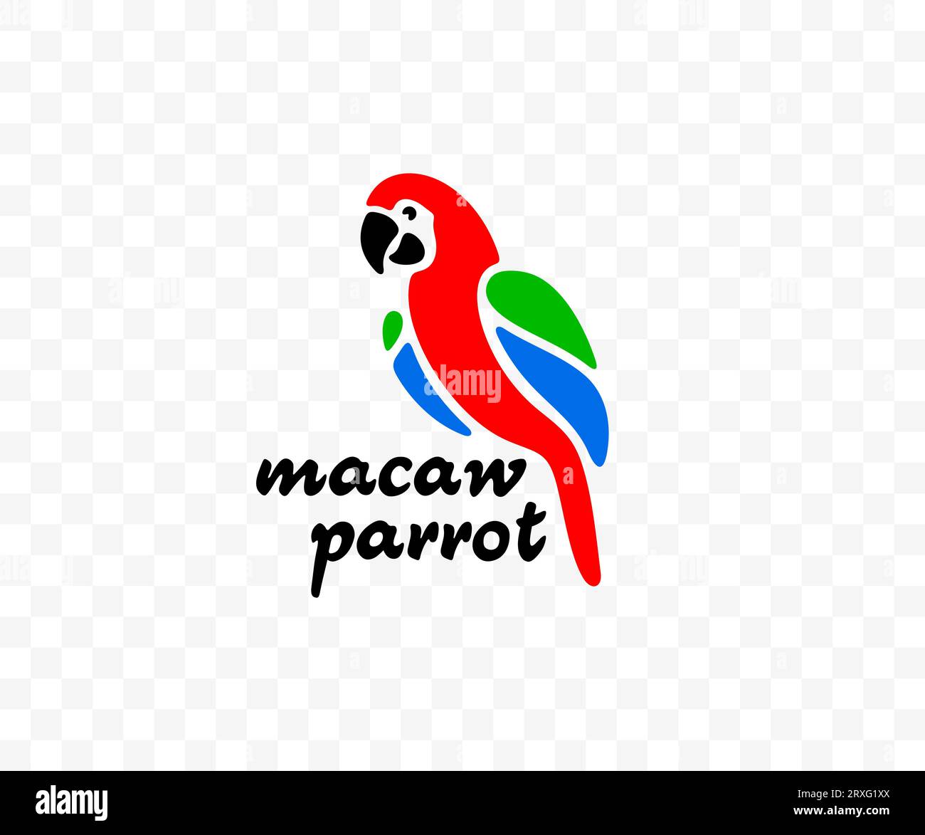 Pappagallo di Macao, pappagallo di ara, uccelli, animali, uccelli e pappagallo, progettazione grafica. Fauna selvatica, natura, giungla, animali domestici, fauna, piumato e foresta pluviale, vettoriale Illustrazione Vettoriale