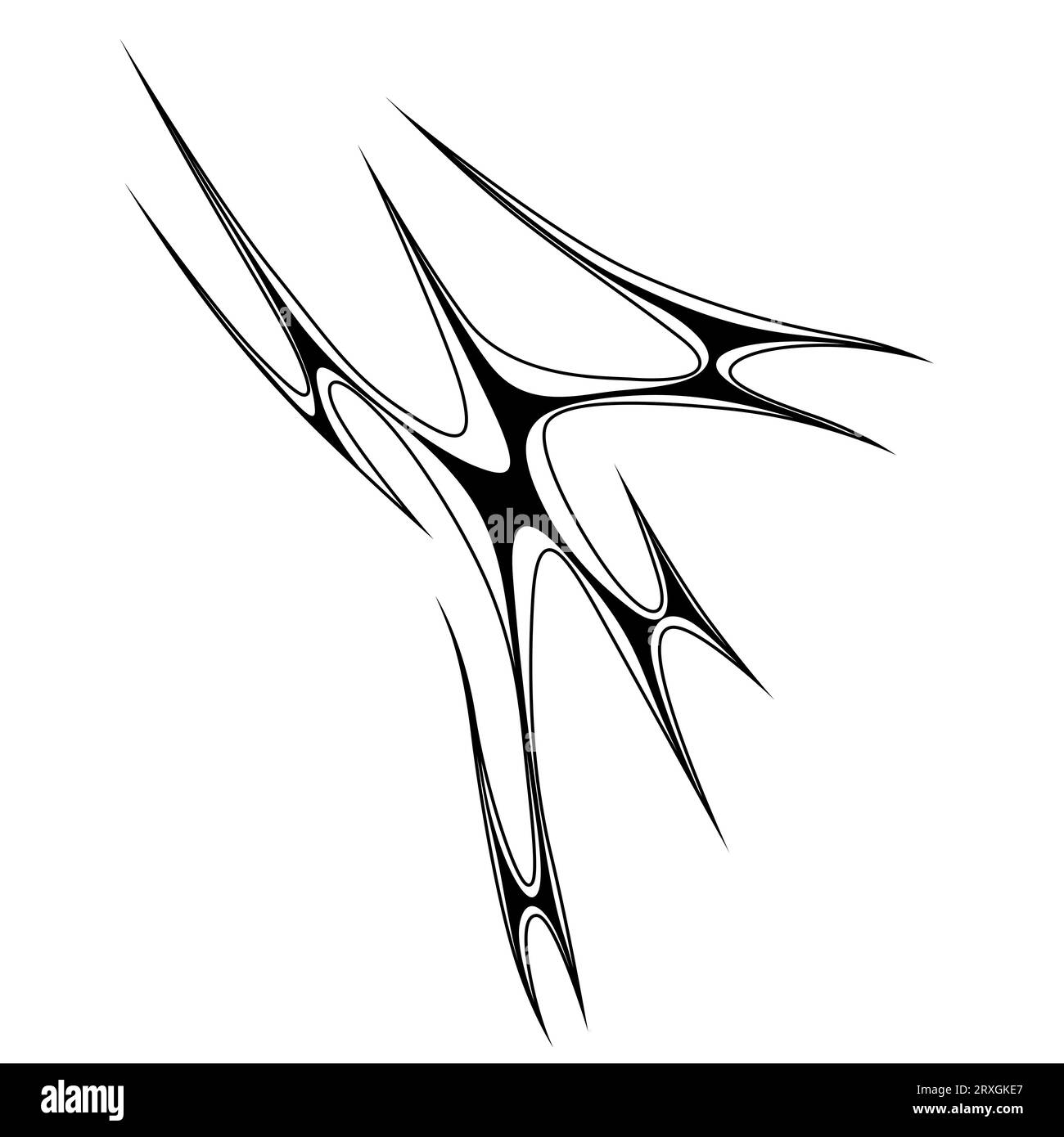 Design del sigilismo informatico. Tatuaggio in stile gotico neo-tribale. Illustrazione Vettoriale