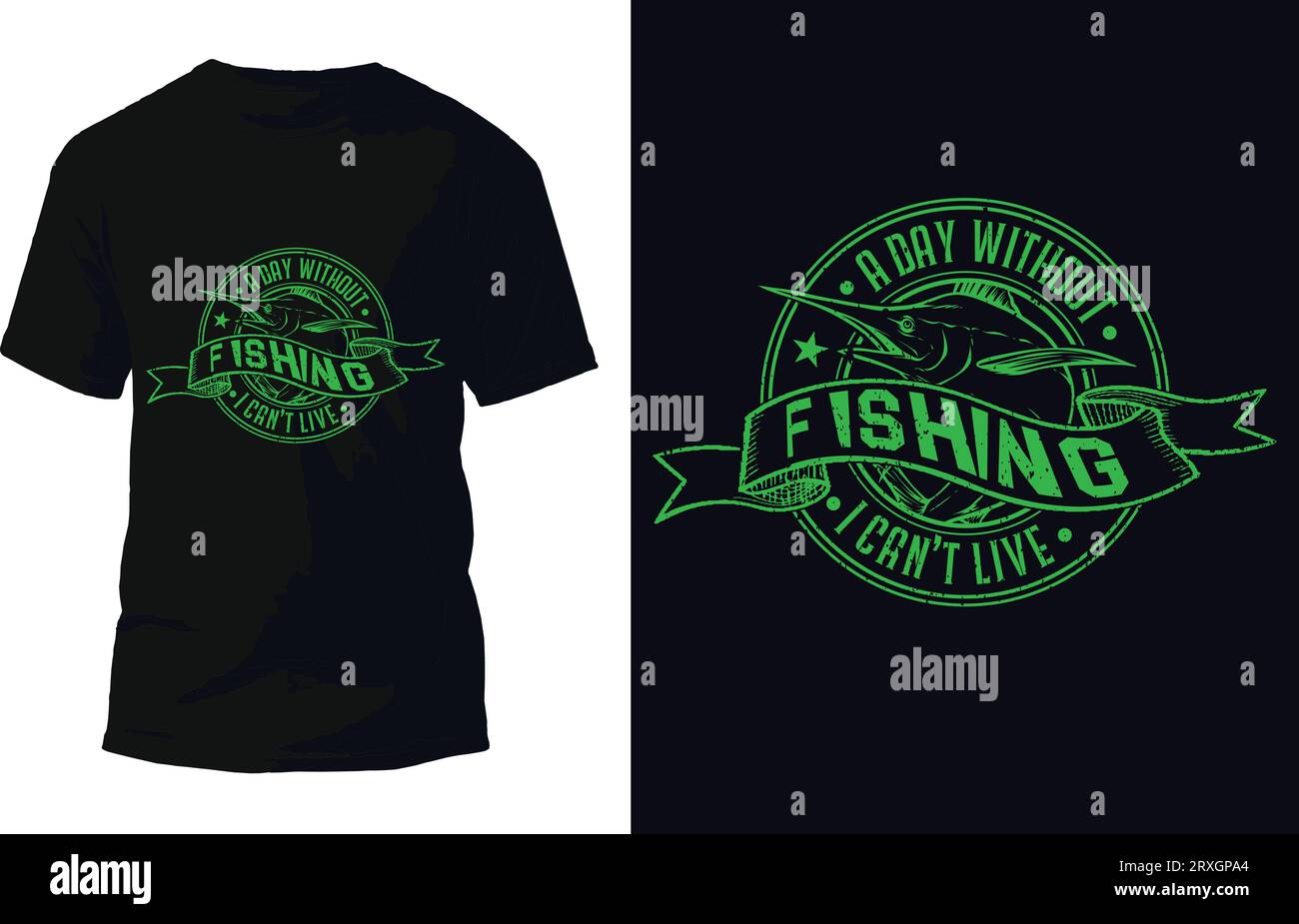 T Shirt Design Vector da pesca Illustrazione Vettoriale