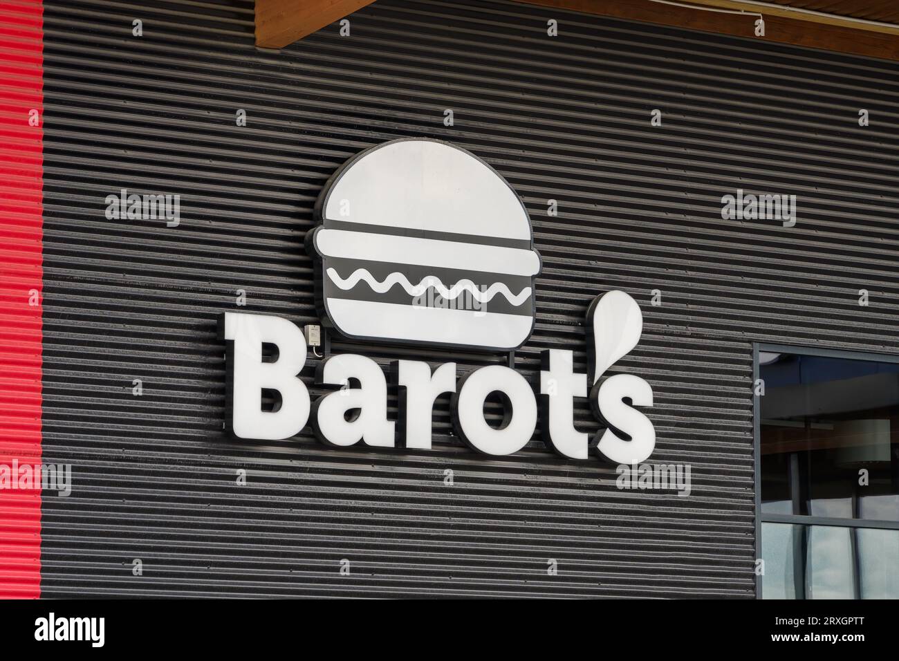 Barot's, insegna della catena di fast food finlandese a Lahti, Finlandia. 30 luglio 2023. Foto Stock