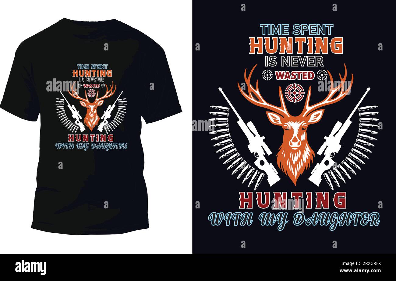 T Shirt Design Vector da caccia Illustrazione Vettoriale