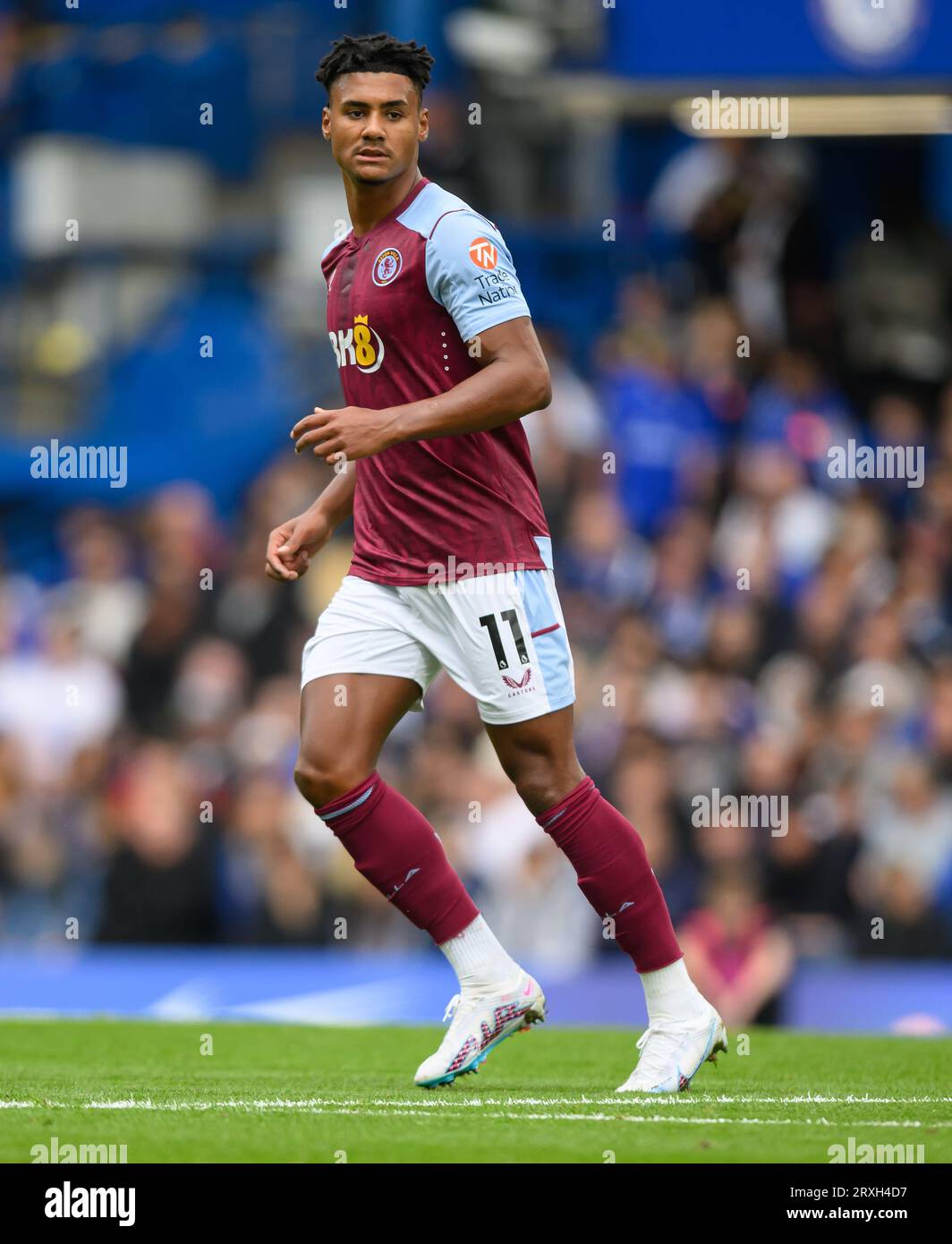 24 set 2023 - Chelsea contro Aston Villa - Premier League - Stamford Bridge Ollie Watkins dell'Aston Villa durante la partita contro il Chelsea. Immagine : Mark Pain / Alamy Live News Foto Stock