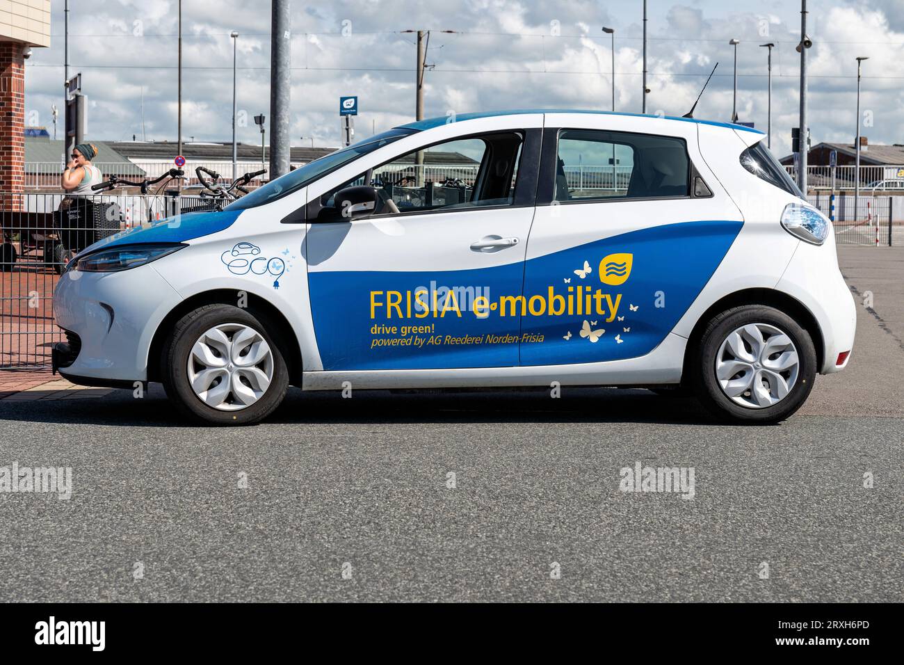 Frisia e-Mobility Renault Zoe a Norddeich, Germania Foto Stock