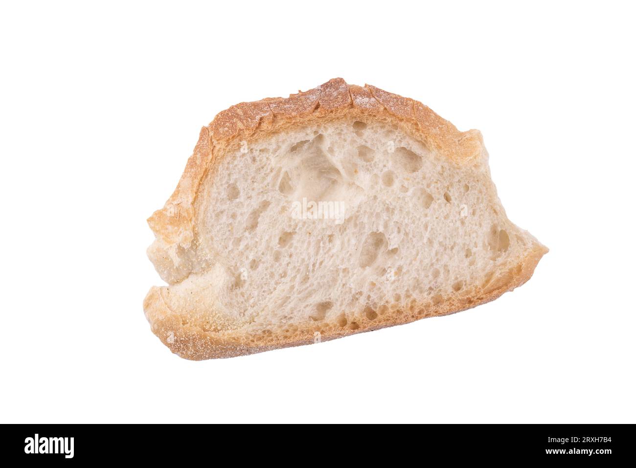 una fetta di pane su sfondo trasparente Foto Stock