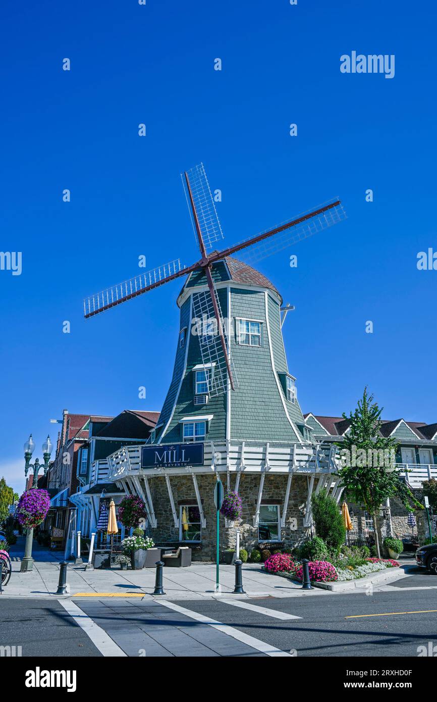 Lynden Dutch Village Windmill, Lynden, Washington, USA Foto Stock