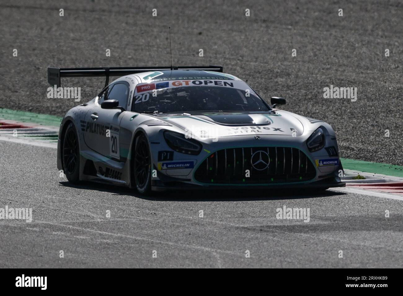 Monza, Italia. 24 settembre 2023. Reece Barr - IRL - Mercedes AMG GT3 - SPS Automotive Performance - DEU durante l'International GT Open 2023 di Monza, il 24 settembre 2023. Crediti: Tiziano Ballabio/Alamy Live News Credit: Tiziano Ballabio/Alamy Live News Foto Stock