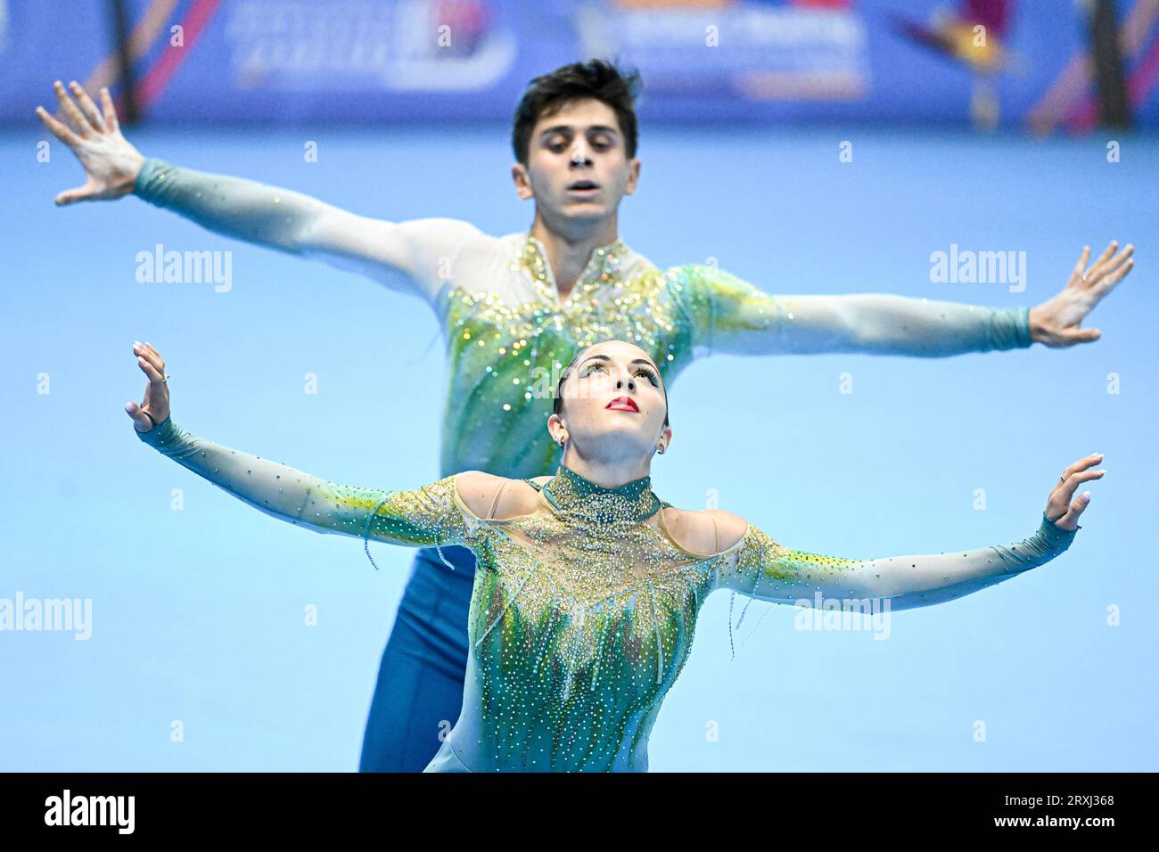 Micol MILLS & Tommaso CORTINI (ITA), durante Senior Pairs, Long Program, ai Campionati Mondiali di pattinaggio artistico Ibagu-Tolima 2023, al Parque Deportivo Municipal, il 24 settembre 2023 a Ibagu, Colombia. Crediti: Raniero Corbelletti/AFLO/Alamy Live News Foto Stock