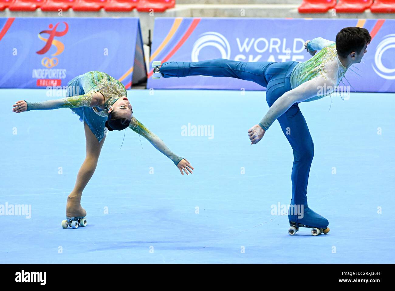 Micol MILLS & Tommaso CORTINI (ITA), durante Senior Pairs, Long Program, ai Campionati Mondiali di pattinaggio artistico Ibagu-Tolima 2023, al Parque Deportivo Municipal, il 24 settembre 2023 a Ibagu, Colombia. Crediti: Raniero Corbelletti/AFLO/Alamy Live News Foto Stock