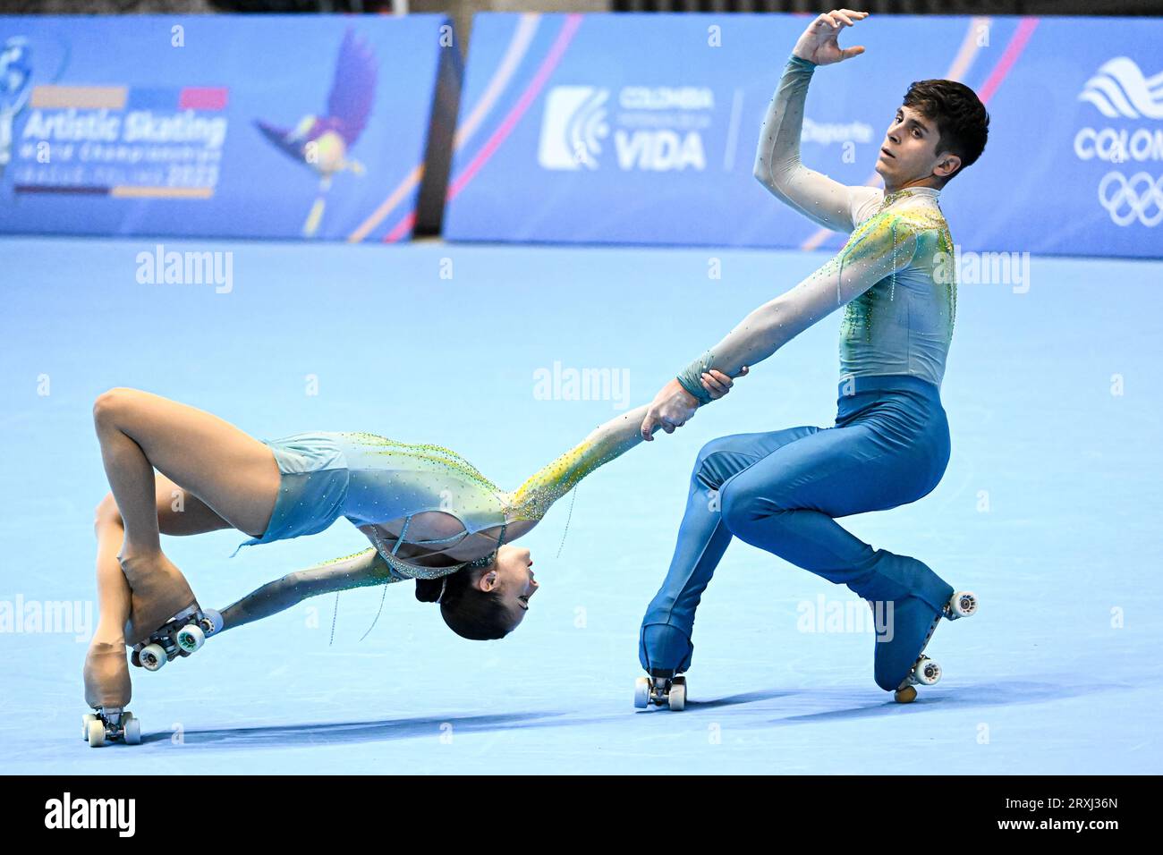 Micol MILLS & Tommaso CORTINI (ITA), durante Senior Pairs, Long Program, ai Campionati Mondiali di pattinaggio artistico Ibagu-Tolima 2023, al Parque Deportivo Municipal, il 24 settembre 2023 a Ibagu, Colombia. Crediti: Raniero Corbelletti/AFLO/Alamy Live News Foto Stock