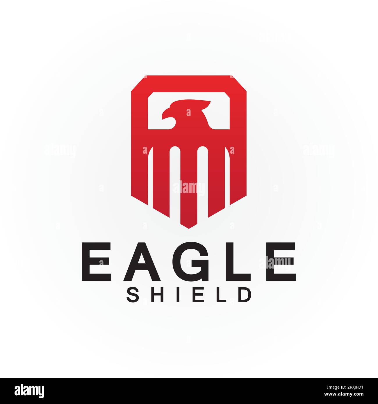 Logo Eagle Shield, logo vettoriale a testa di falco, icona vettore simbolo uccello, simbolo falco Illustrazione Vettoriale