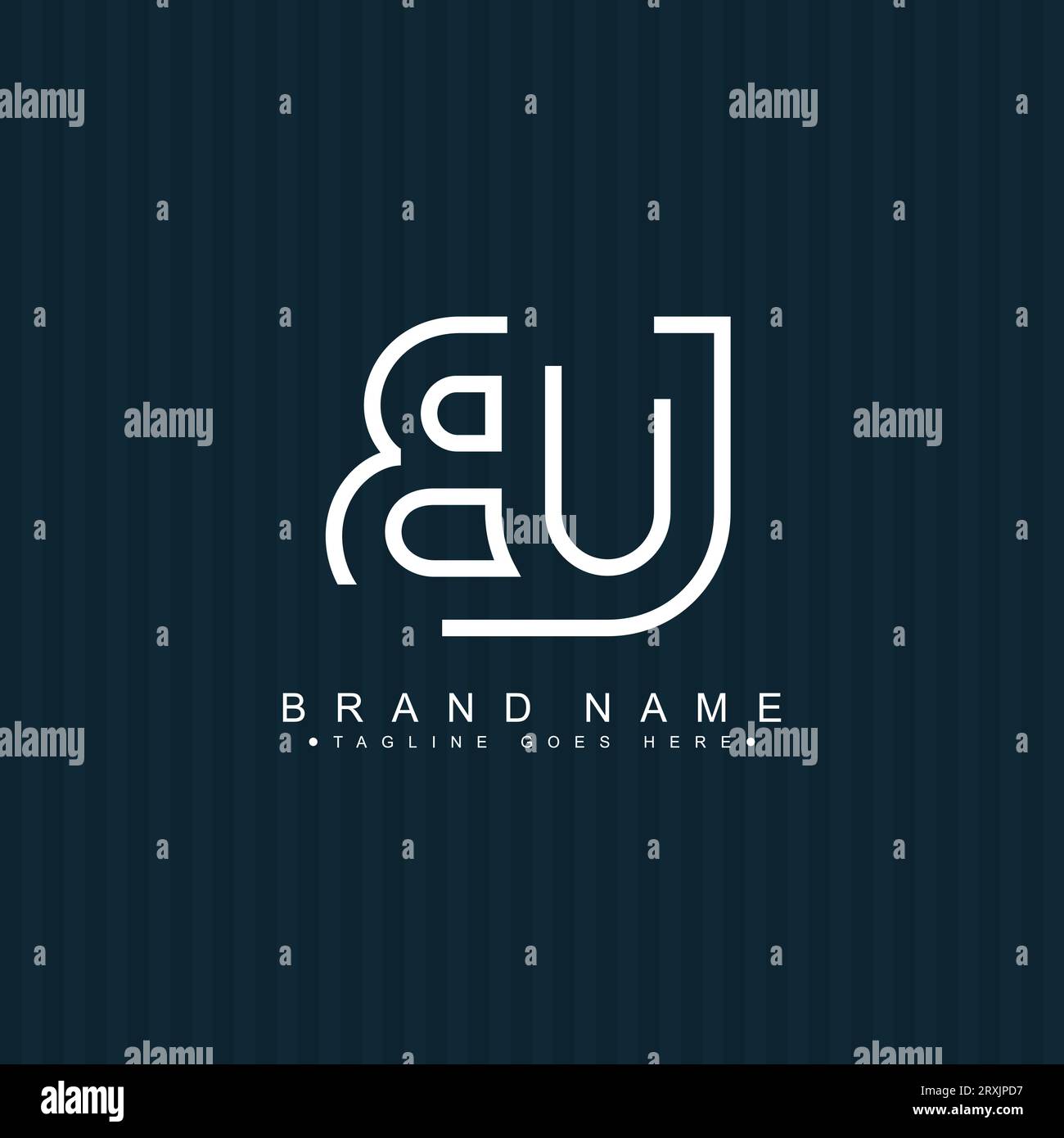 Modello vettoriale per logo BU iniziale - Logo monogramma elegante per alfabeti B e U Illustrazione Vettoriale