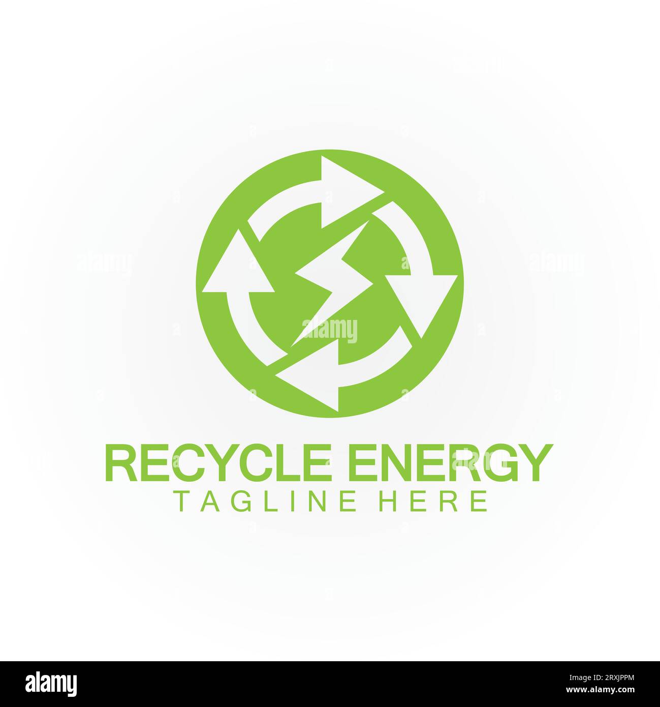 Disegno dell'icona con illustrazione vettoriale del logo Recycle Energy Recycle Power Illustrazione Vettoriale