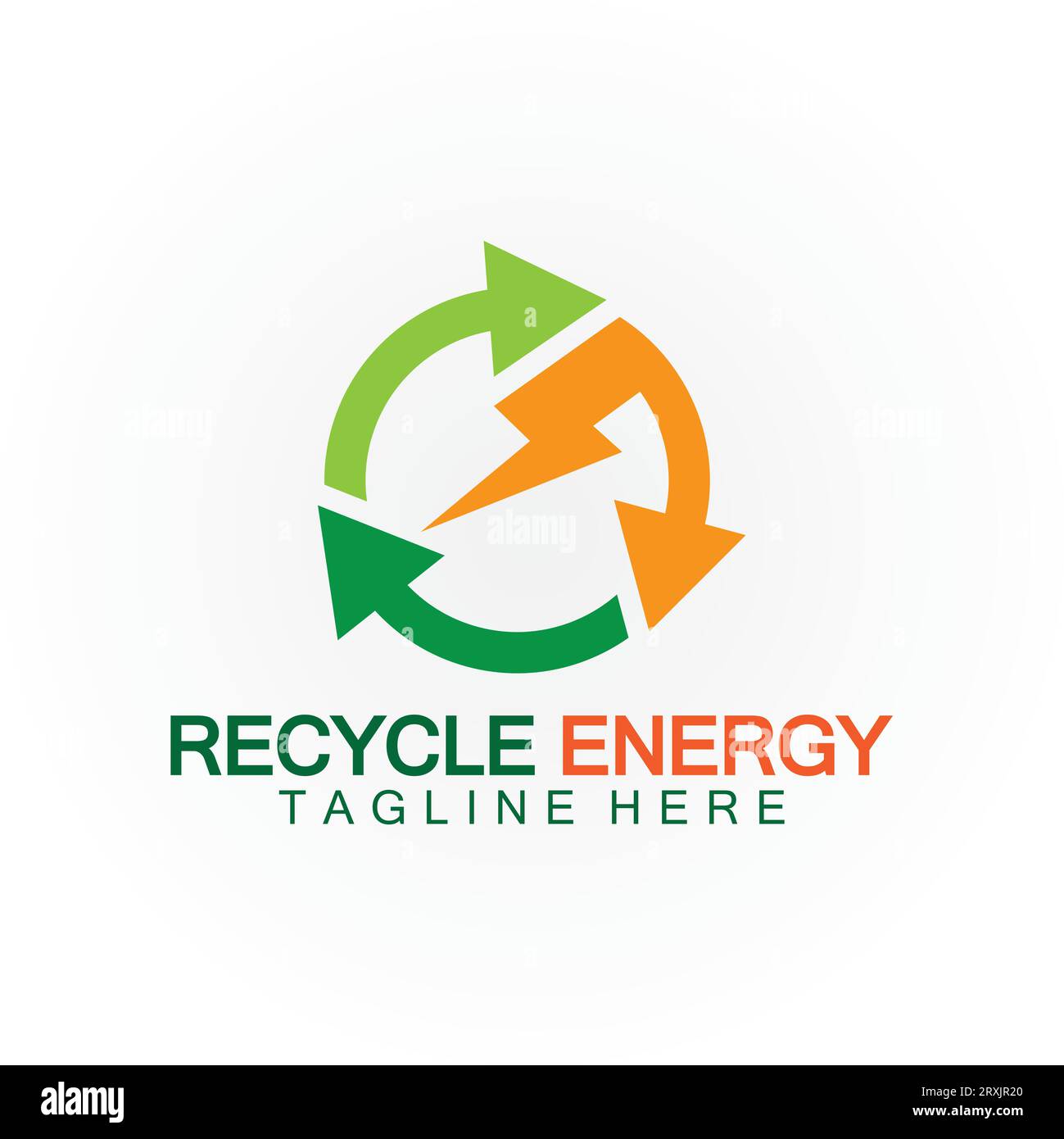 Disegno dell'icona con illustrazione vettoriale del logo Recycle Energy Recycle Power Illustrazione Vettoriale