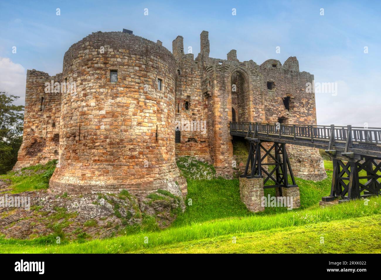 Dirleton Castle nell'East Lothian, in Scozia Foto Stock