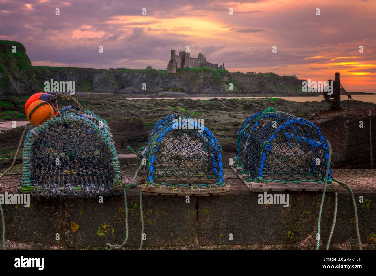 Il castello in rovina di Tantallon a North Berwick, East Lothian, Scozia Foto Stock