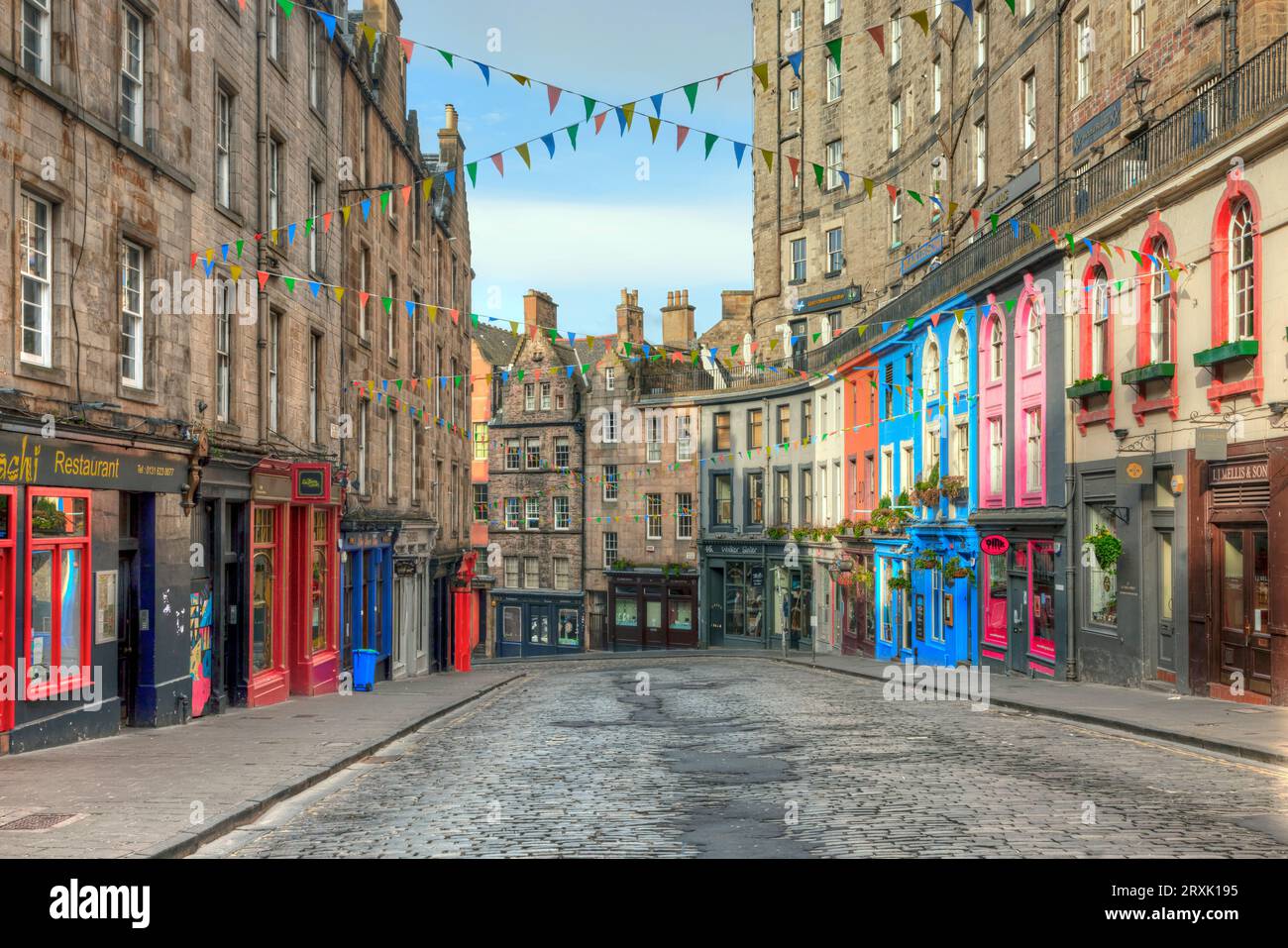 Victoria Street di Edimburgo, Scozia Foto Stock