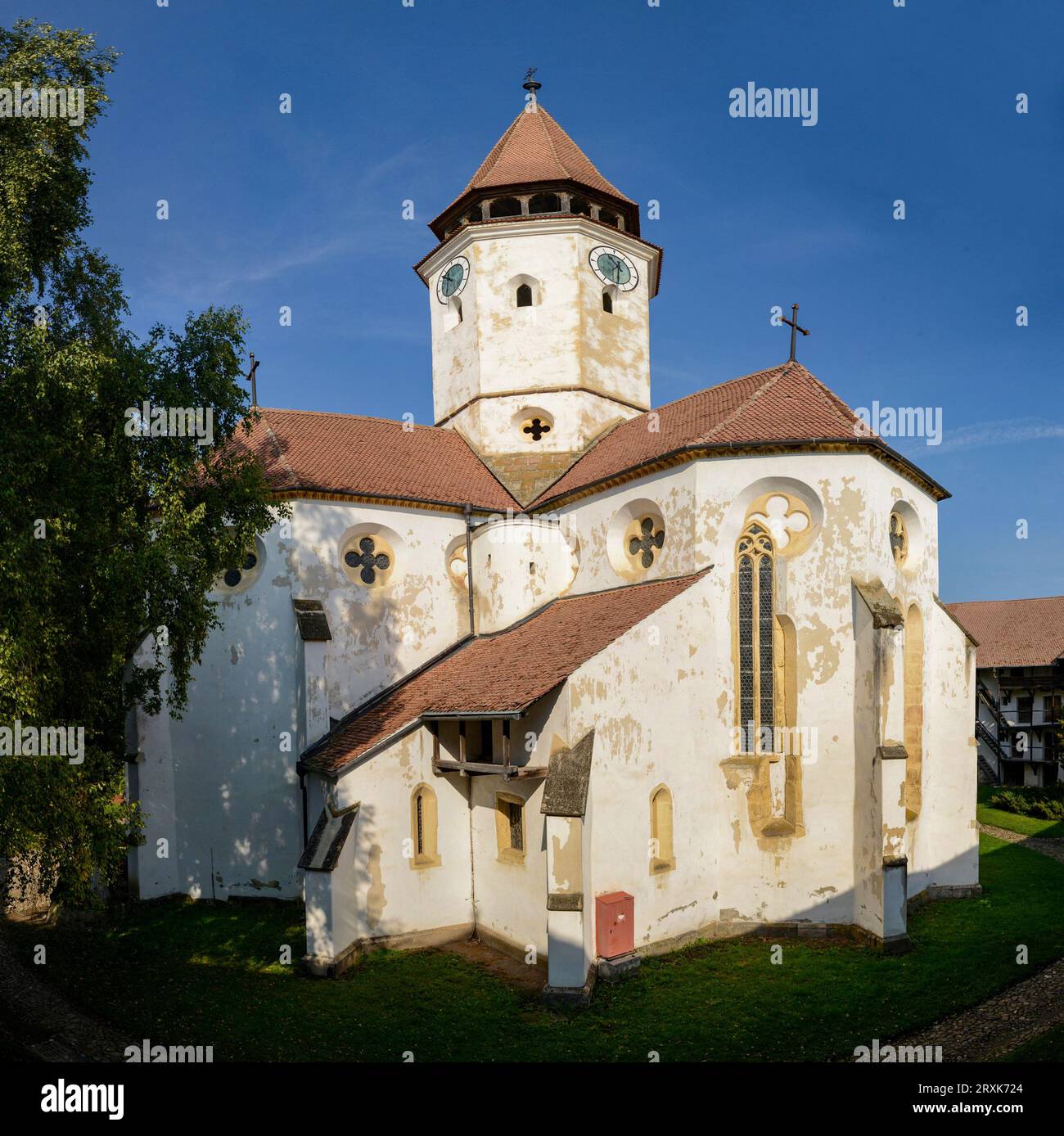 Chiesa fortificata di Prejmer, Prejmer, Contea di Brasov, Romania Foto Stock