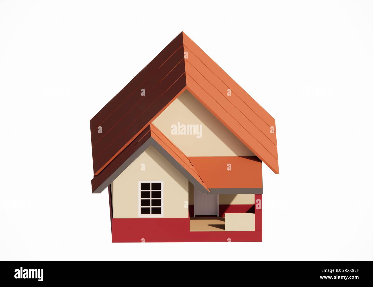 modello di rendering 3d di una semplice casa rurale adatta per l'illustrazione Foto Stock