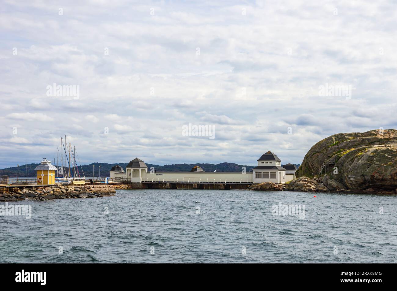 Kallbadhus, il bagno freddo di Lysekil, Bohuslän, contea di Västra Götaland, Svezia, Scandinavia, Europa. Foto Stock