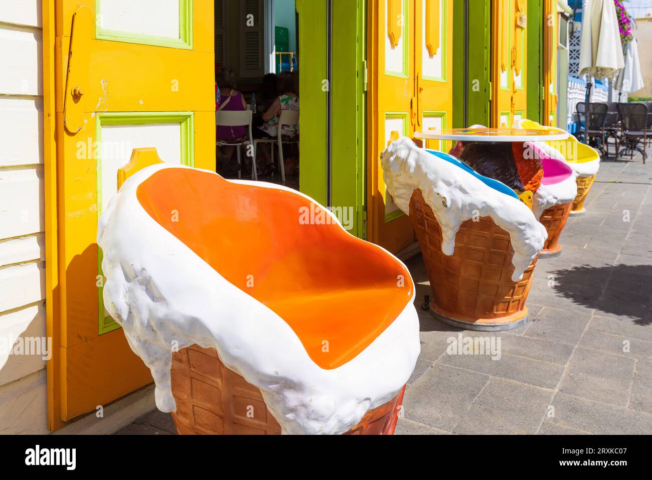 Repubblica Dominicana, colorate strade coloniali di Puerto Plata. Foto Stock