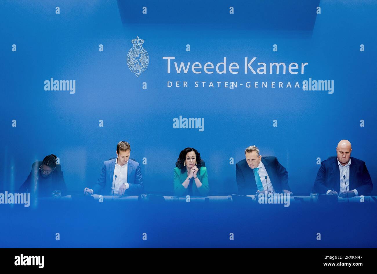 L'AIA - Sander Veldhuizen, capo del dipartimento del mercato del lavoro e degli affari socioeconomici, Ministero degli affari sociali e dell'occupazione (2008-2019), durante le audizioni pubbliche della commissione d'inchiesta parlamentare che indaga sulla politica antifrode del governo. L'indagine è stata avviata in seguito allo scandalo delle prestazioni per i bambini. ANP REMKO DE WAAL netherlands Out - belgium Out Foto Stock