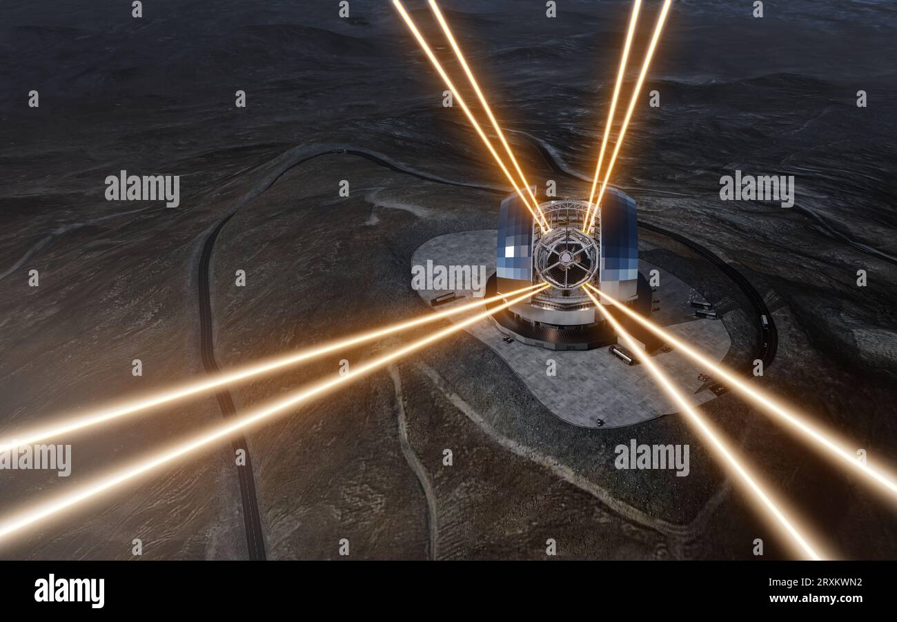 Concept artwork di laser distribuzione dall'E-ELT Foto Stock