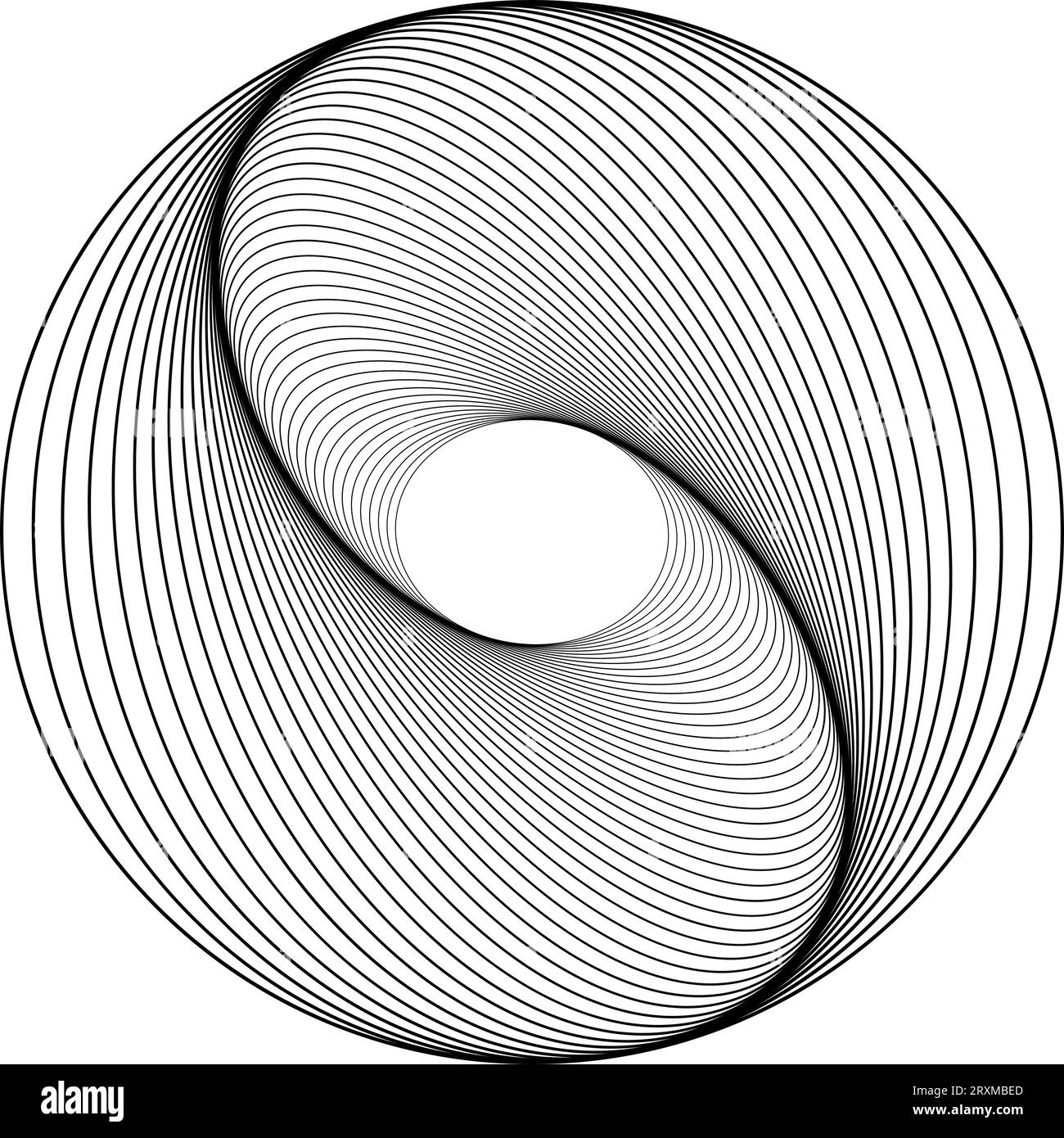 Elemento geometrico moderno e vorticoso. Sfondo spirale effetto illusione. Tunnel astratto. Progettazione con corsa, linee e flusso. Griglia tunnel 3D. Illu. Vettore Illustrazione Vettoriale