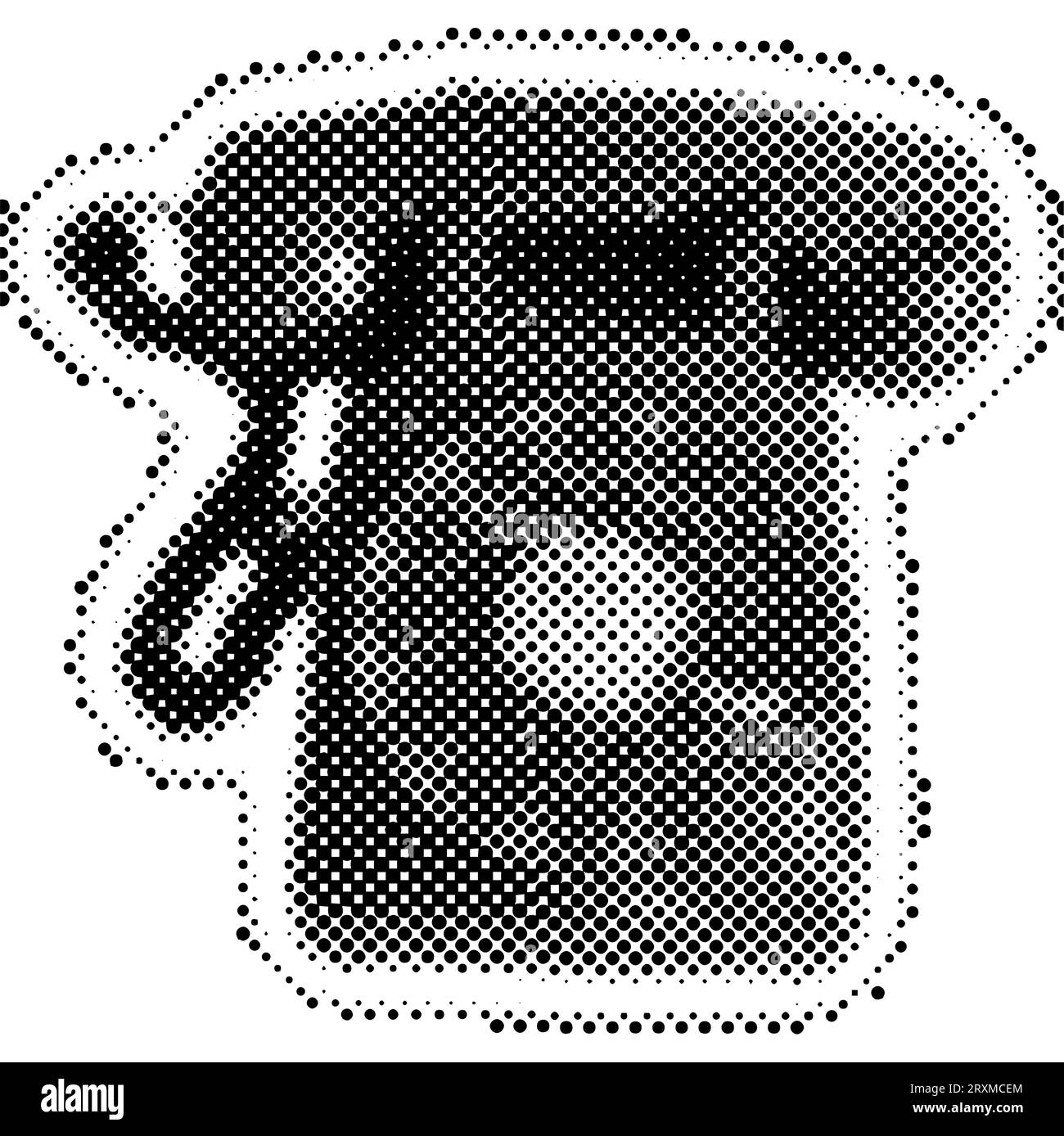 Telefono a mezzitoni con ricevitore. Texture dei punti. Stile contemporaneo. Illustrazione vettoriale Illustrazione Vettoriale