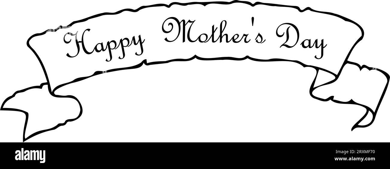 Felice festa della mamma. Lettere disegnate a mano per biglietti d'auguri, stampe e poster. Illustrazione vettoriale Illustrazione Vettoriale