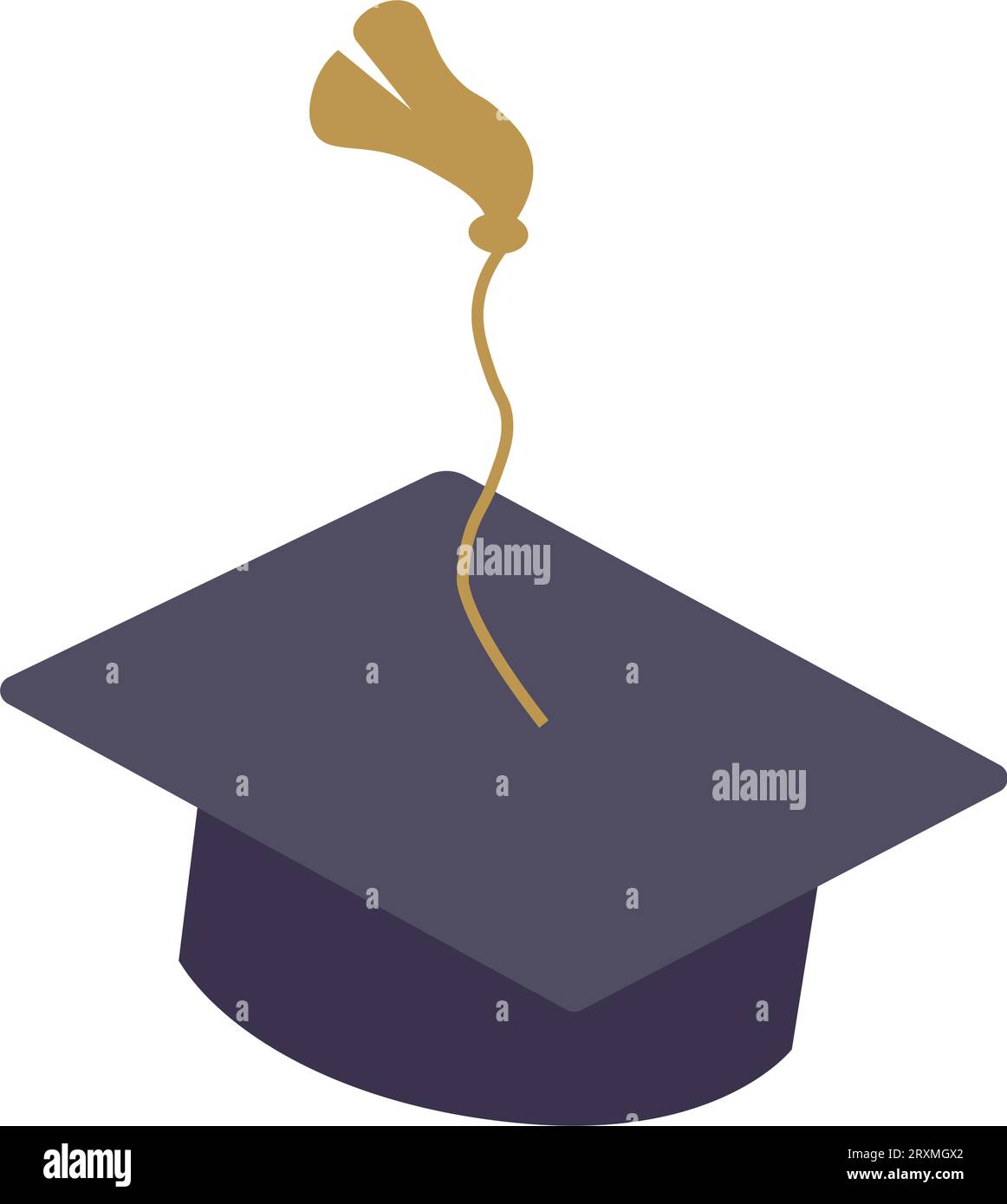 Semplice tappo di graduazione. Cap. Accademico Illustrazione del cappello per l'istruzione universitaria. Icona del simbolo del concetto di graduazione. Illustrazione vettoriale Illustrazione Vettoriale