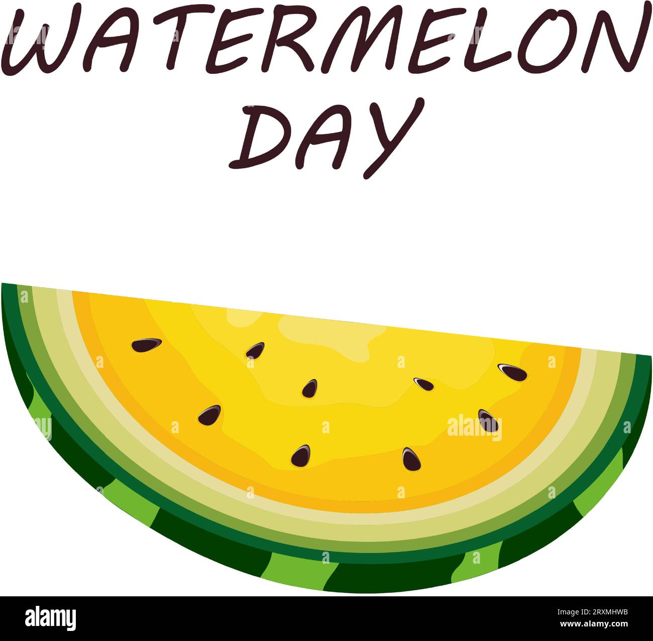 Giornata dell'anguria. Concetto di festa nazionale. Fette di anguria con saluti. Illustrazione vettoriale Illustrazione Vettoriale