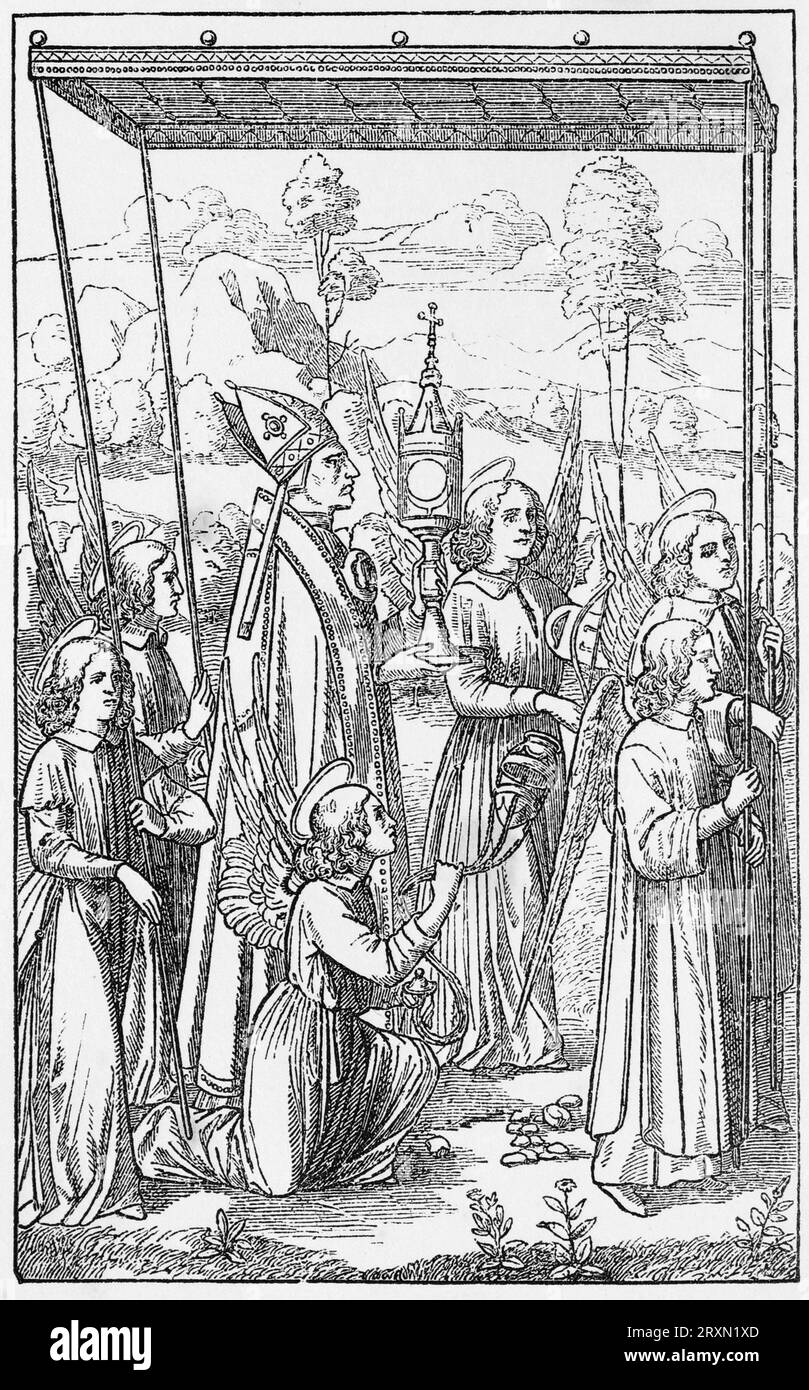 La festa del Corpus Christi. Incisione da vite dei Santi di Sabin Baring-Gould pubblicata nel 1897. Foto Stock