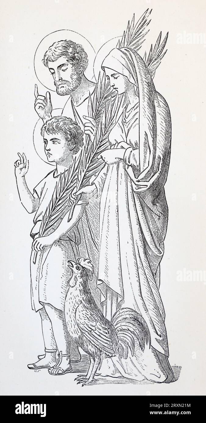 Santi Vito, Modesto e Crescentia. Incisione da vite dei Santi di Sabin Baring-Gould pubblicata nel 1897. Foto Stock