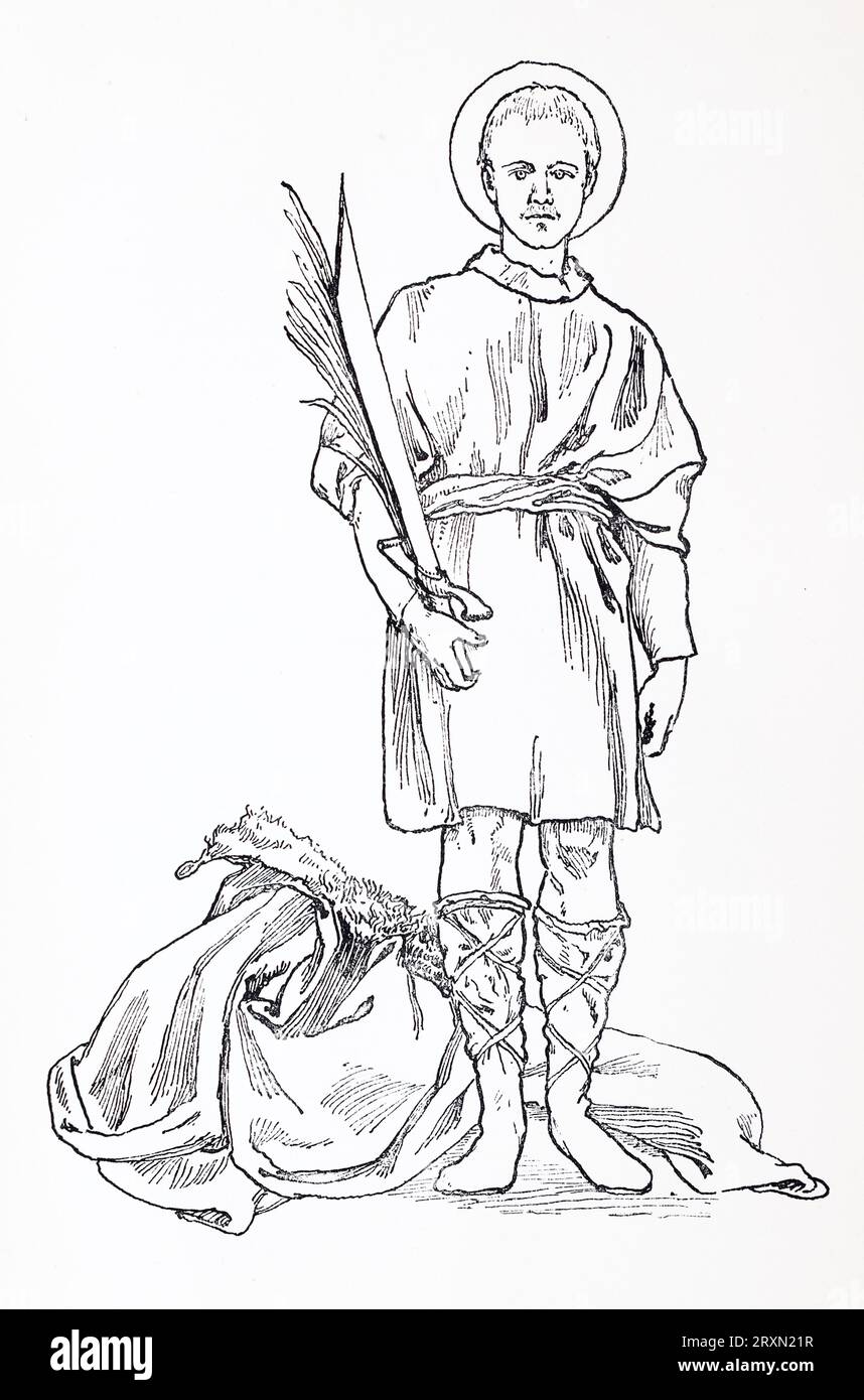 St Alban. Incisione da vite dei Santi di Sabin Baring-Gould pubblicata nel 1897. Foto Stock