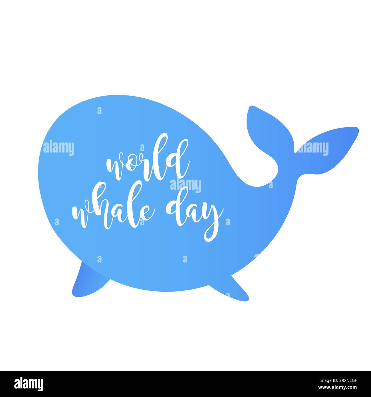 silhouette da cartone animato di una balena, giornata mondiale delle balene. Stampa maglietta, baby. balene blu, icone per bambini per adesivi, baby shower, libri. Illustrazione Vettoriale