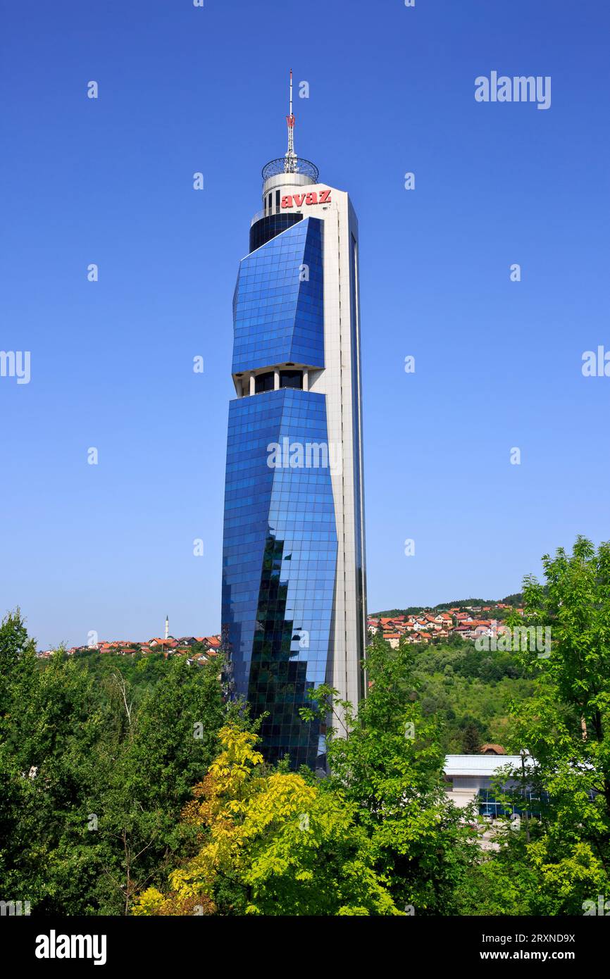 The Avaz Twist Tower (2008) a Sarajevo, Bosnia ed Erzegovina Foto Stock
