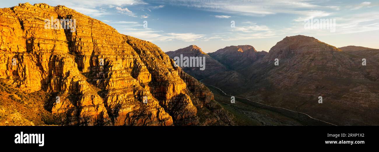 Vista dei monti Cederberg, Capo Occidentale, Sud Africa Foto Stock
