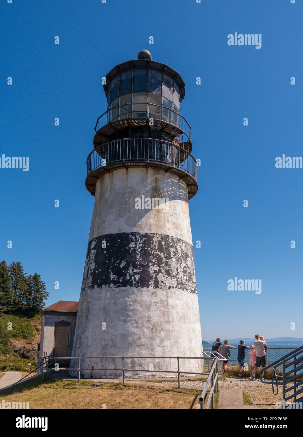 ILLWACO, WASHINGTON, USA - Lighthouse Cape Disapappointment State Park. Foto Stock